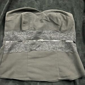 Torrid black strapless top. Lace waist.